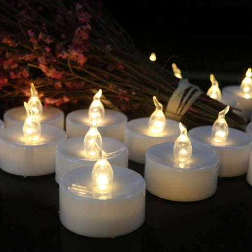 24 Pack Battery Operated Tea Lights Candles: Realistic and Bright Flickering Holiday Gift Flameless Candles LED