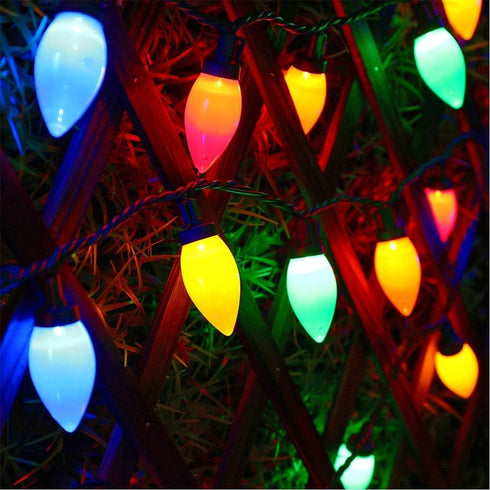 C9 Bulbs 50 32ft 50LED) HAYATA Multi Color Big Classic Christmas Lights LED Indoor Outdoor Home Yard Xmas Tree