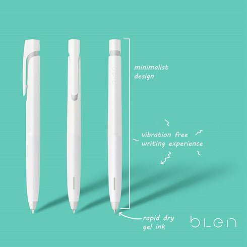 Zebra Pen bLen Gel Pens, 0.7mm Medium Point Black Ink, 2-Pack, Smooth Fast-Drying Ink, Rubber Grip, Low-Profile Clip