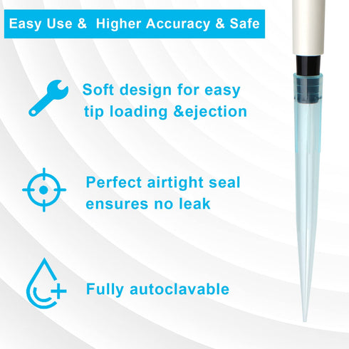 ONiLAB Pipette Tips 1000 UL, 500 PCS Clear Blue Laboratory Universal Plastic Tips, Autoclavable