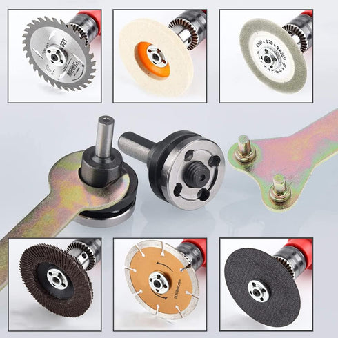 Yakamoz Drill Angle Grinder Adapter with Flange Nut Parts Set, 6mm and 10mm Drill Arbor Mandrel Adaptor