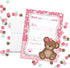 Teddy Bear Girl Themed Thank You Notes for Kids, 10 Fill In the Blank Cards with 10 White Envelopes by AmandaCreation