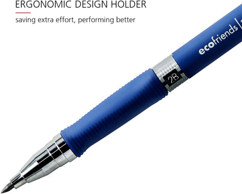 Baile 2.0mm 2B Mechanical Pencil with Lead Refill, BLUE, Sharpener in the Cap