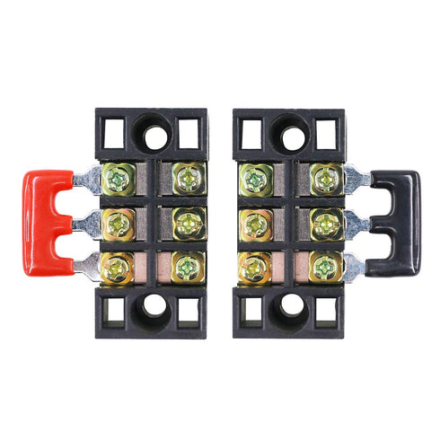 Hilitchi 12pcs 600V 15A 3 Position Double Row Screw Terminal Strip and 400V 10A Red/Black Barrier Strip