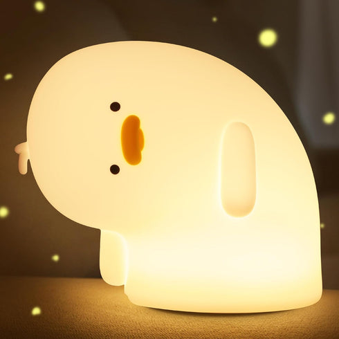 Attivolife Duck Night Light, Silicone Why Duck Lamp, Dimmable Rechargeable Nursery Bedside Lamp, Creative Gift Idea
