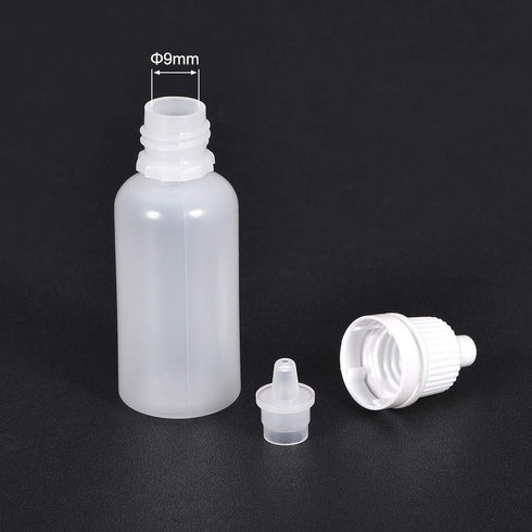 uxcell 20ml Plastic Dropper Bottles - Empty Squeezable Dropper Bottle with Cap, White, Pack of 20