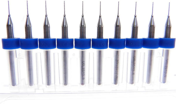 Daewon Industries 1 Count 0.35mm Tungsten Carbide Micro Drill Bits for CNC, PCB, Jewelry, and More