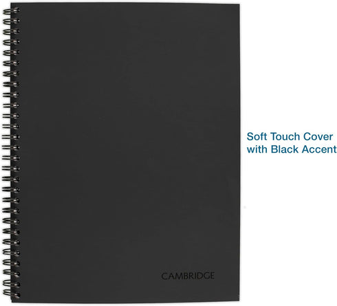 Cambridge Business Notebook, 7-1/4" x 9-1/2", 80 Sheets, Ruled, Flexible Cover, Wirebound, Gray (06122)
