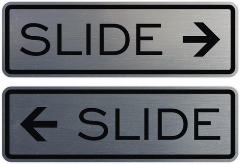 Classic Slide Door Sign - Silver, Medium (1 Pack)