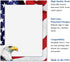 Set 25, 8 1/2" 11", 4th American Eagle Patriotic Letter Papers - of American Flag stationery papers, x compatible