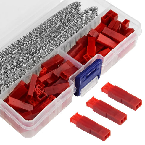 XINGYHENG 360Pcs 2-Pin Female & Male Red Plug Housing Crimp Terminal Connector Kit Compatible with JST SYP