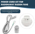 6Ft 3 Prong Power Cord Kit for RadonAway Radon Fans and Spruce Dryer Boost Fans, 18 Gauge Power Cord Also for Small Power Tools