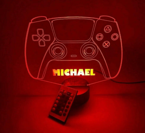 16 New Video Game Controller Gamer Name Gamertag Gaming Room Games Gift Night Light Up Table Desk Lamp LED Custom