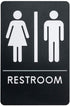 USA Made Men's and Women's Restroom Signs, ADA-Compliant Bathroom Door Signs for Offices, Black, Blue, Grey and