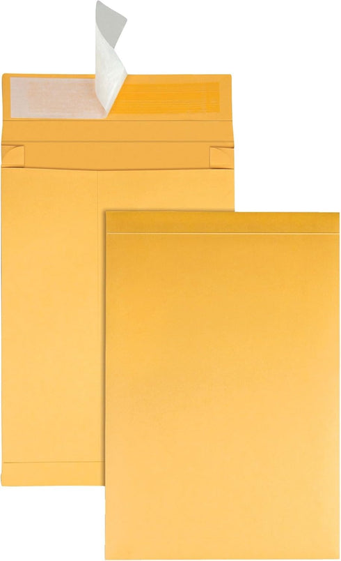 Quality Park Expansion Envelopes, Redi-Strip, Brown Kraft, 9 x 12 x 2, 25 per Pack