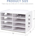 SONGWAY Desktop Mail Sorter Organizer, Small File Organizer with 8 Compartments for Desk, Ink Pad Storage