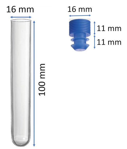 Clear Plastic Test Tube with Cap, 16x100mm, 10 ml (100 pcs)