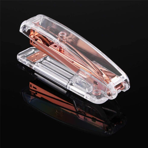 Clear Desk Stapler (Rose Gold) with 1000 Pieces Staples