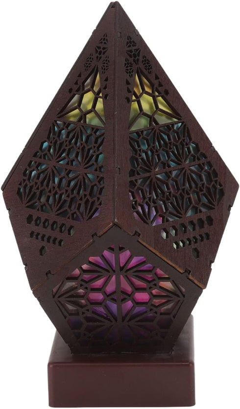 LEEZAD LED Star Projector, Colorful Retro Bohemian Wooden Star Sky Floor Projection Lamp,