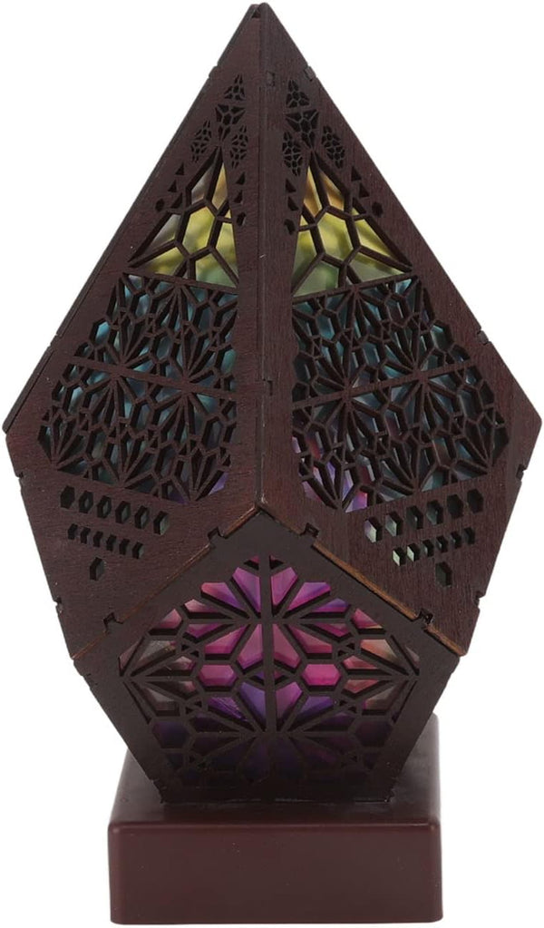 LEEZAD LED Star Projector, Colorful Retro Bohemian Wooden Star Sky Floor Projection Lamp,