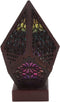 LEEZAD LED Star Projector, Colorful Retro Bohemian Wooden Star Sky Floor Projection Lamp,
