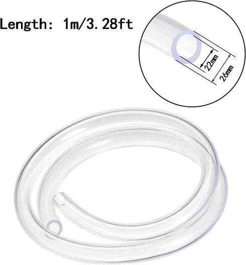 AXYGENYU 1pc 1m (3.28ft) 1m 22 26mm) Flexible Silicone Rubber Tubing - Water & Gas Hose for Home Brewing