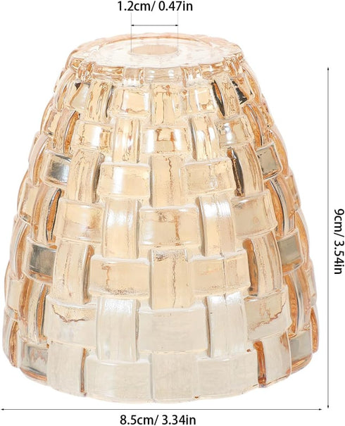 3.54X3.54X3.34In Housoutil Aromatherapy Table Lamp Shade Glass Candle Cover Multi-Functional Candle Holder Lampshade