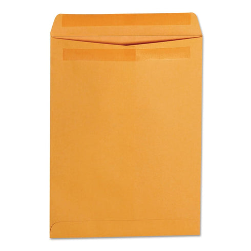 Universal Self-Stick Open End Catalog Envelope, 9 x 12, Brown Kraft, 10 1/2, Square Flap, Self-Adhesive, 250/Box