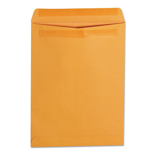 Universal Self-Stick Open End Catalog Envelope, 9 x 12, Brown Kraft, 10 1/2, Square Flap, Self-Adhesive, 250/Box
