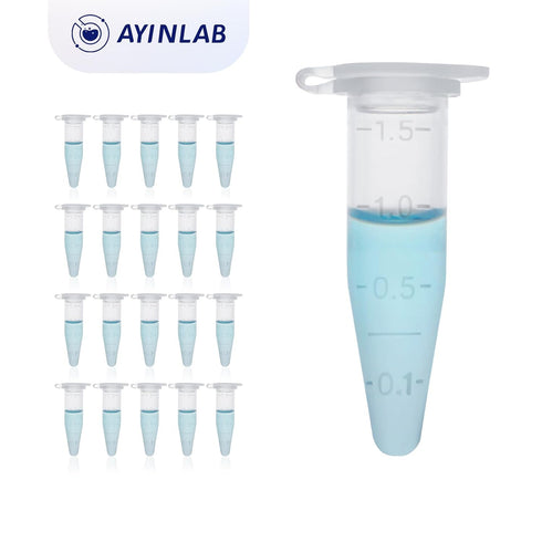 Microcentrifuge Tubes 1.5ml, AyinLab 500pcs Polypropylene Plastic Tubes with Leak-Proof Snap Caps