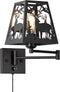 Rustic Dimmable Plug in Deer Wall Sconces, Swing Arm Wall Lamp with