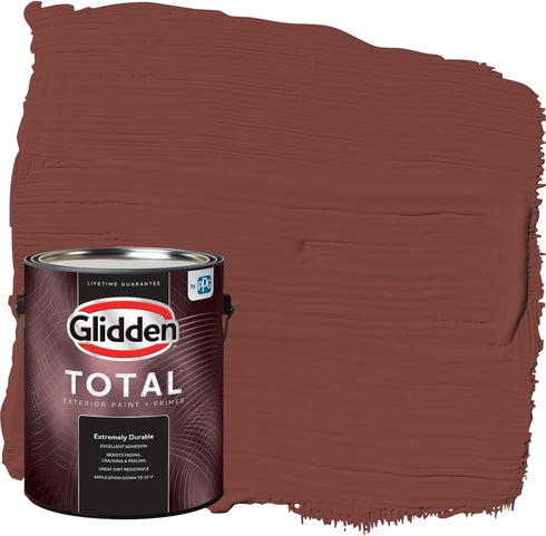 Glidden Total 1 gal. Sweet Spiceberry/Red Semi-Gloss Exterior Paint with Primer