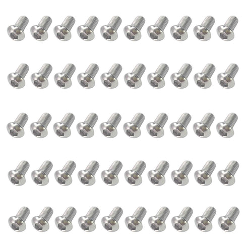 M6-1.00 x 12mm Button Head Hex Socket Cap Screws - 50PCS, Allen Socket Drive, 304 Stainless Steel
