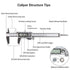 Digital Caliper Measuring Tool, Stainless Steel Electronic Micrometer with Large LCD Screen, 6 Inch/150 mm
