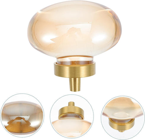 Generic 10 Pack Amber Glass Egg Shaped Gold Pulls