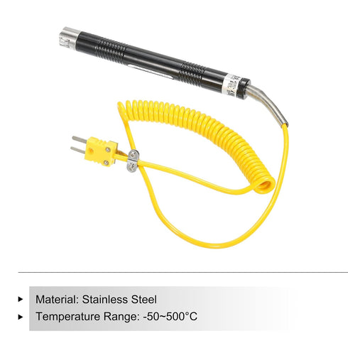 MECCANIXITY K Type Surface Thermocouple Temperature Probe Sensor Stainless Steel -58 to 932°F