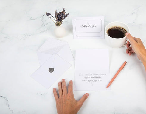 The Cherished Company Set 25 Funeral Thank You Cards with Envelopes | Sympathy Cards with Meaningful Message |