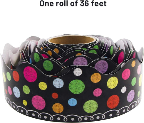 Chalkboard Brights Straight Border Trim, Colorful Bulletin Board Border for Classroom 36ft One Roll
