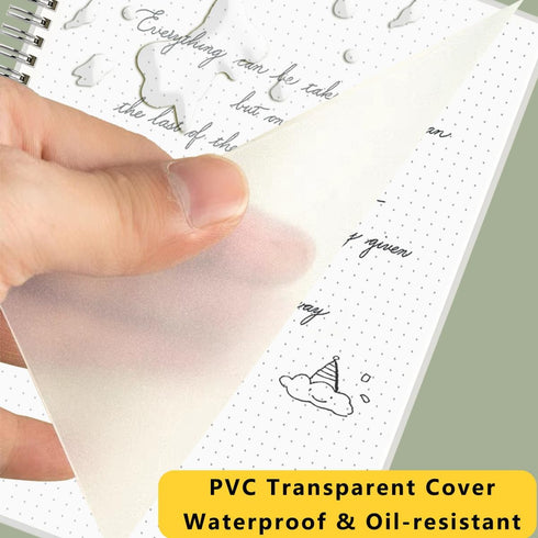 Bullet Dotted Spiral Notebook A5, 160 Pages, 120gsm Thick Dot Paper, 5.7" x 8.3", Dotted Journal with Elastic Band, 4