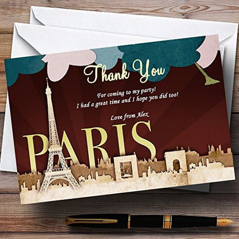 The Card Zoo Paris Chic Parisian Personalized Birthday Party Thank You Cards