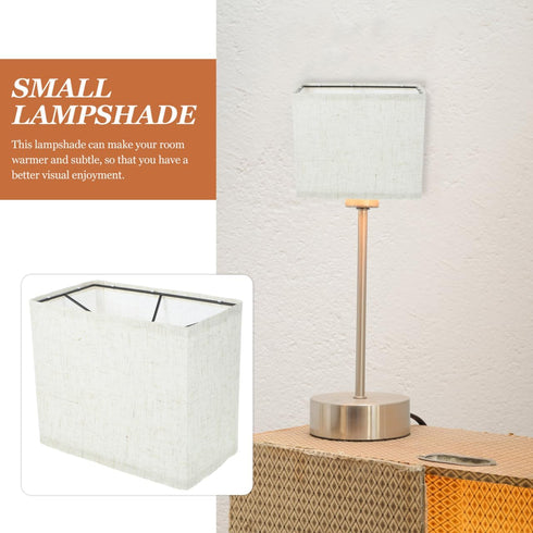 Generic Linen Lampshade Cordless Table Lamp Shade Square Lampshades for Table Lamps Linen Rectangular Lamp Shade