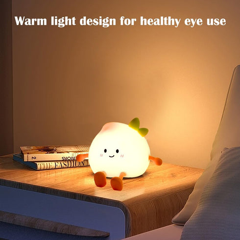 Dimmable Cute Peach Night Light, Peach Lamp with Legs Night Lights, Light for Baby Nursery, Rechargeable LED Portable