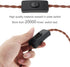 RTNLIT 16.4Ft Twisted Cloth Covered Lamp Cord with Switch Button and Molded Plug, 18-Gauge Fabric Electrical Cord,