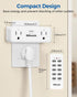 4 15A/1875W/125V, 4 Remote Control Outlet with Independent Control Sockets, WILAWELS Wireless Remote Light Switch