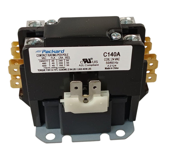 Packard C140A 1 Pole 40 Amp Contactor, 24 Volt Coil