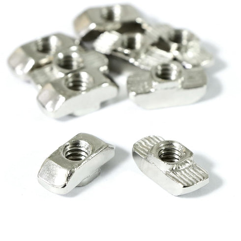1/4"-20 Threaded Standard Steel Drop in T-Nut, Drop in T-Nuts Accessory Hardware Nuts for 15 40 Series Aluminum Extrusion Profiles Rail, 20 Packs