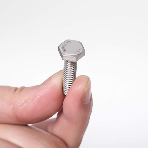 100 Pieces 1/4-20 x 1-1/2 Inch Stainless Steel Hex Bolts, Fully Threaded Hexagon Cap Screw Fasteners
