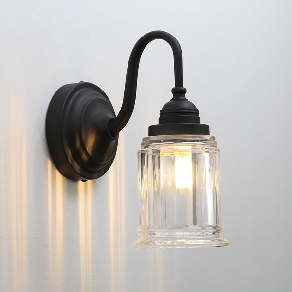 Yosoan Boho Indoor Vintage Wall Sconce with Cup-Shaded Glass, 1-Light Brass Modern
