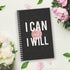 Motivational Softcover Spiral Notebook/Journal, 5.5" x 8.5", 120 Checklist Pages, Durable Gloss Cover, White Wire-o,