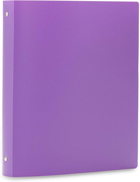 Blue Summit Supplies 3 Ring Plastic Binders, 1 Inch Light Flexible Plastic, Assorted Colors, 6-Pack